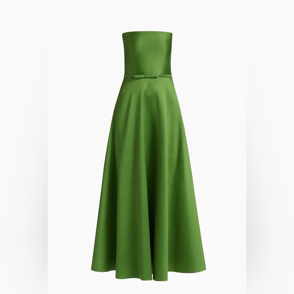 Sachin + Babi - Darian Bow-Detailed Strapless Green Cocktail Dress - Size 0 - Picture 4 of 10
